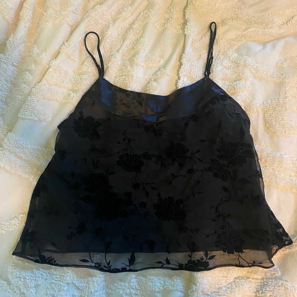 Valerie Stevens Double Lined Black Velvet Tank